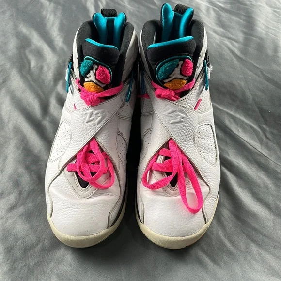 NIKE AIR JORDAN | VIII 8 RETRO South Beach White Turbo Green | Size 8.5 - Picture 2 of 10